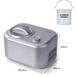 Elektronische Eismaschine 100W tragbare hausgemachte Dessert-Maschine mit 3 Betriebsmodi Eismaschine Silber
