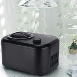 Elektronische Eismaschine 100W tragbare hausgemachte Dessert-Maschine Eismaschine für Zuhause Schwarz