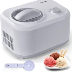 Elektronische Eismaschine 100W automatische Eismaschine mit eingebautem Kompressor Eismaschine Weiß