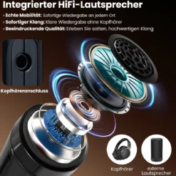Elektronisches Blasinstrument-Synthesizer tragbares digitales Saxophon mit kabellosem MIDI 100 Klänge HIFI-Lautsprecher Schwarz