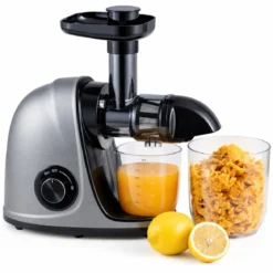 Entsafter Kaltpresse 150 W Slow Juicer Elektrisch mit Umkehrfunktion Saftpresse mit Reinigungsbürste