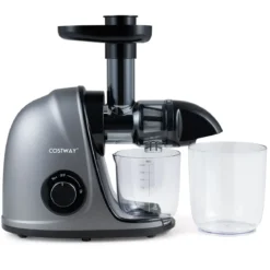 Entsafter Kaltpresse 150 W Slow Juicer Elektrisch mit Umkehrfunktion Saftpresse mit Reinigungsbürste