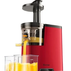 Entsafter Saftpresse für Gemüse und Obst 150W Slow Juicer mit Umkehrfunktion Rot