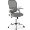 Ergonomischer Bürostuhl mit Hochklappbaren Armlehnen & Wippfunktion Computerstuhl Grau