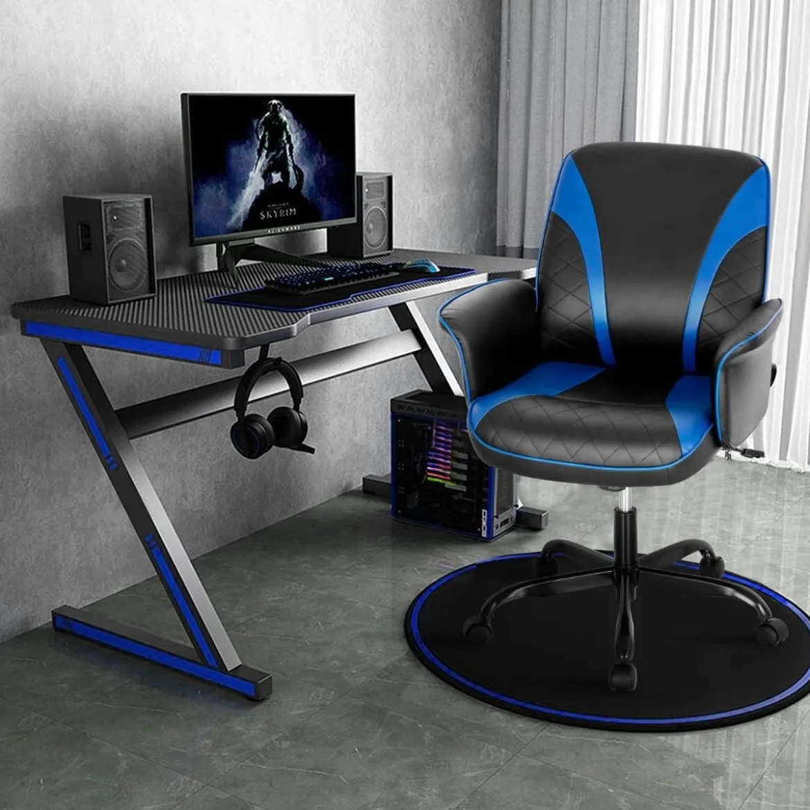 Ergonomischer Computerstuhl mit integrierten Armlehnen Höhenverstellbar Bürostuhl