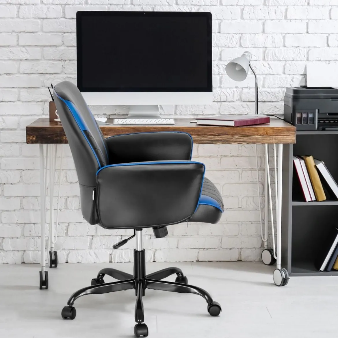 Ergonomischer Computerstuhl mit integrierten Armlehnen Höhenverstellbar Bürostuhl