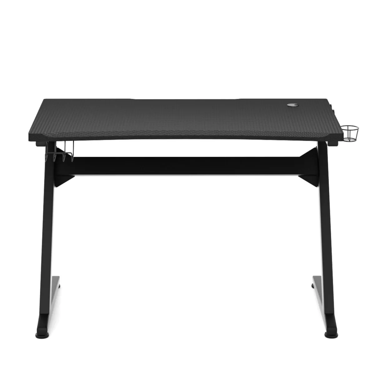 Ergonomischer Gaming Tisch Gaming Desk Computertisch mit Getränkehalter Schwarz 115 x 60 x 76 cm