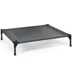 Erhöhtes Hundebett mit abnehmbarer Überdachung Haustierbett 90 x 81 x 86 cm Grau