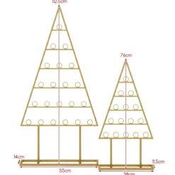 2er-Pack Kartenhalter Weihnachtsbaum-Fotohalter mit 36 Rundklammern Metall-Hängeregale dekorativer Kartenständer Schwarz