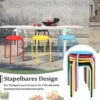6er-Pack Stapelbare Metallhocker Sortierte Farben Hocker für Kinder 30 x 30 x 44,5 cm Bunt