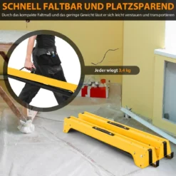 2er-Pack Zusammenklappbare Sägeböcke Kompaktes Elektrowerkzeug-Ständerpaket 92 x 48 x 74 cm