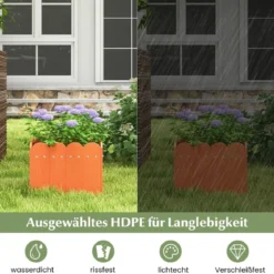 2er Pflanzkübel wetterfest Blumenkübel HDPE Garten Blumenkasten rechteckig 32 x 30 x 25 cm Orange
