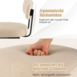 2er Set Barhocker 360° Drehbare Gepolsterte Barstühle mit Metallbeinen Beige