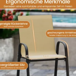 2er Set Barhocker mit Armlehnen & Hoher Rückenlehne Barstühle bis zu 150 kg Belastbar