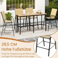 2er Set Barhocker mit Armlehnen & Hoher Rückenlehne Barstühle bis zu 150 kg Belastbar