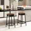 2er Set Barhocker mit 2 Einstellbare Höhen 360° Drehbare KüchenhockerThekenhocker