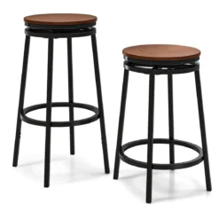 2er Set Barhocker mit 2 Einstellbare Höhen 360° Drehbare KüchenhockerThekenhocker