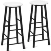 2er Set Barhocker mit Marmor Optik & Fußstütze & 71 cm Sitzhöhe Barstühle Tresenhocker Weiß