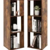 2er Set Bücherregal mit Kippsicherung 3 Ebenen Standregal 33 x 33 x 100,5 cm Rustikales Braun
