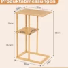 2er Set Beistelltisch Schmaler Nachttisch Rechteckiger Sofatisch C-Form Bambus Countisch