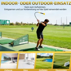 2er Set 120cm Golfschwungtrainer-Hilfe mit Gewichts-Kopf Golf Trainingshilfe Schwungtrainer Gelb