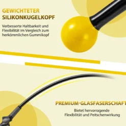 2er Set 120cm Golfschwungtrainer-Hilfe mit Gewichts-Kopf Golf Trainingshilfe Schwungtrainer Gelb