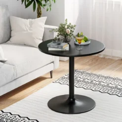 2er Set Ø 60 cm Stehtisch 2 in 1 Bartisch & Esstisch Höhenverstellbarer Bistrotisch Schwarz
