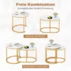 2er Set Couchtisch mit Marmoroptik Beistelltisch Holz mit goldfarbenem Metallbeinen