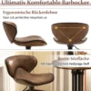 2er Set Drehbare Barhocker mit Rückenlehne & Fußstütze Barstühle Sitzhocker Rustikales Braun