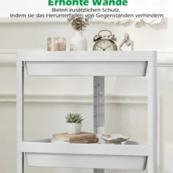 2er Set Eckregal mit Abnehmbarem Design & Ablauflöchern Freistehendes Badregal Weiß