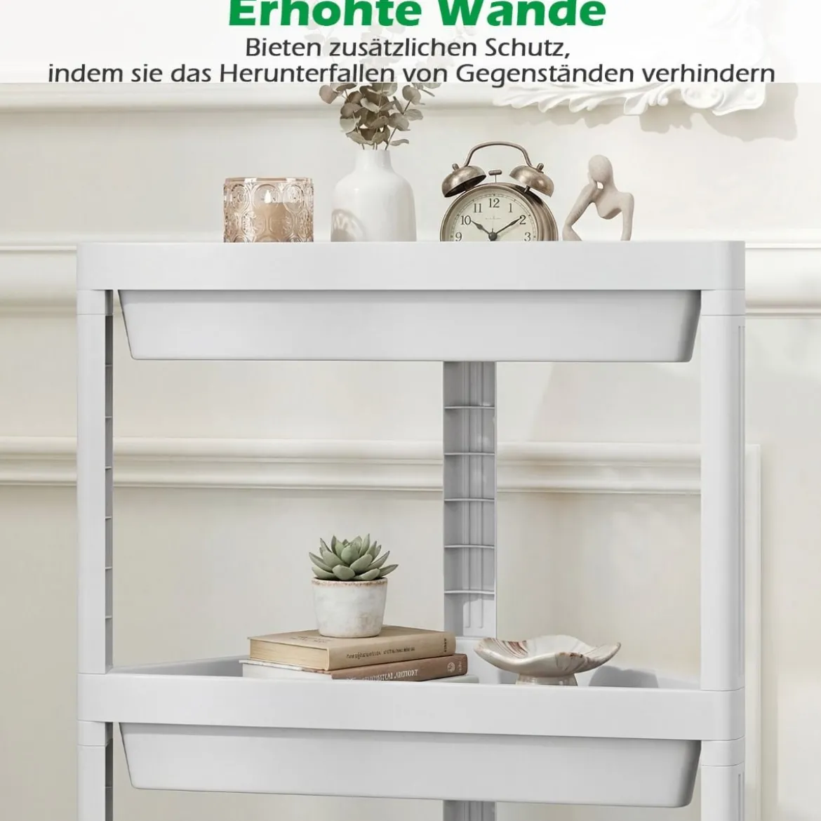 2er Set Eckregal mit Abnehmbarem Design & Ablauflöchern Freistehendes Badregal Weiß