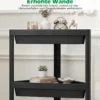 2er Set Eckregal mit Abnehmbarem Design & Ablauflöchern Freistehendes Badregal Schwarz