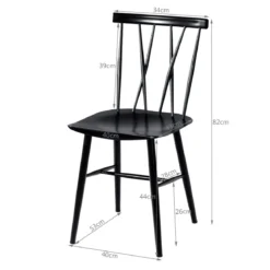 2er Set Esszimmerstühle aus Metall mit 43,5 cm Sitzhöhe X-förmige Rückenlehne 2er Pack Industrie Trattoria Stuhl