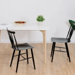 2er Set Esszimmerstühle aus Metall mit 43,5 cm Sitzhöhe X-förmige Rückenlehne 2er Pack Industrie Trattoria Stuhl