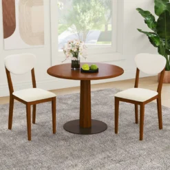 2er Set Esszimmerstühle mit Gepolstertem Sitz & 180 kg Tragkraft Küchenstühle Essstuhl