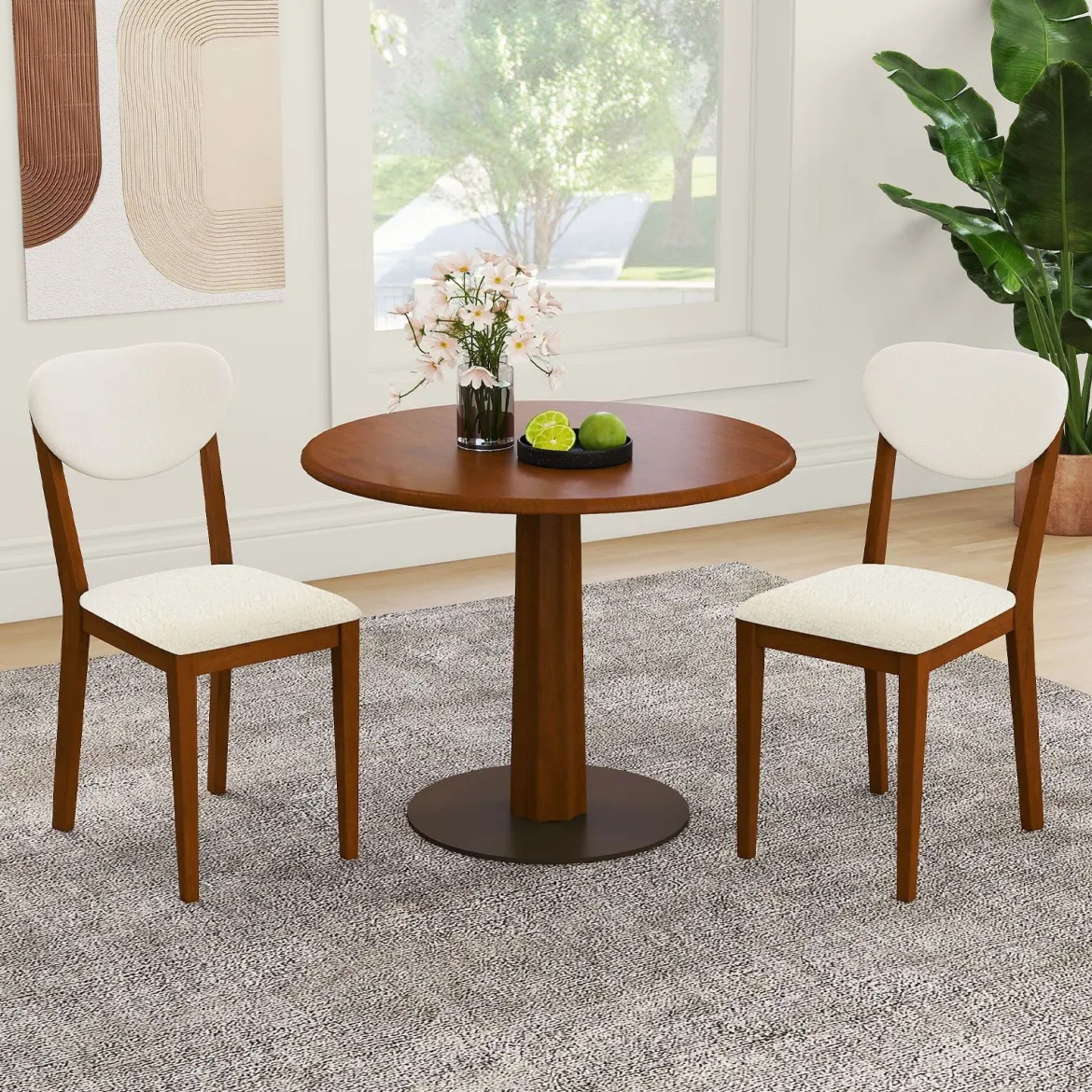 2er Set Esszimmerstühle mit Gepolstertem Sitz & 180 kg Tragkraft Küchenstühle Essstuhl