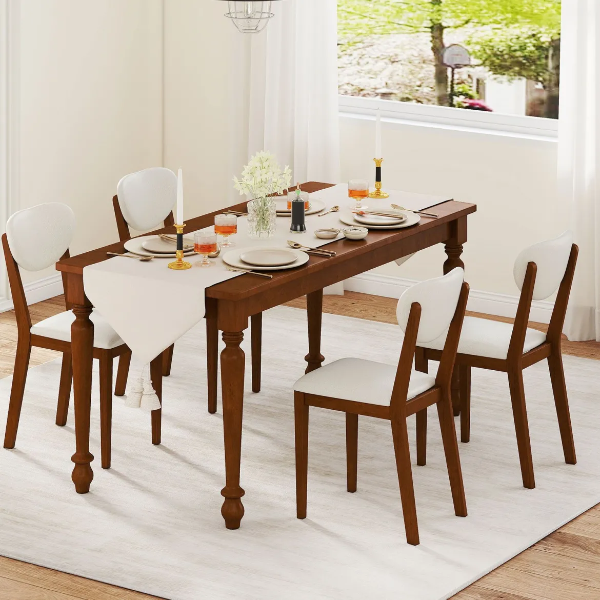 2er Set Esszimmerstühle mit Gepolstertem Sitz & 180 kg Tragkraft Küchenstühle Essstuhl