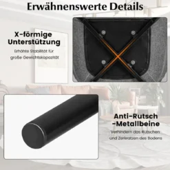 2er Set Esszimmerstühle Polsterstuhl mit ergonomischer Rückenlehne Grau