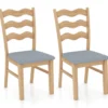 2er Set Esszimmerstuhl-Set mit Gepolsterter Sitzfläche & Gummibaumrahmen Akzentstühle