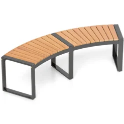 1/2er Set Gartenbank ohne Rückenlehne Wetterfeste Sitzbank bis 360 kg Belastbar Parkbank