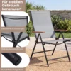 2er Set Gartenstühle mit 5-Fach Verstellbarer Rückenlehne Klappbare Balkonstühle bis 150 kg Grau