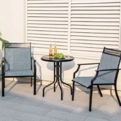 2er Set Gartenstühle mit Schnell Trocknendem Stoff & Metallrahmen Terrassenstühle