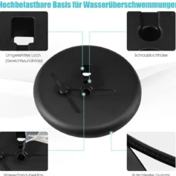 2er Set Höhenverstellbarer A3 Infoständer Drehbarer Plakatständer Kundenstopper Schwarz