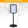 2er Set Höhenverstellbarer A4 Infoständer Drehbarer Plakatständer Kundenstopper Schwarz