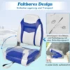 2er Set Hochlehner Bootssitz mit 10 cm Dicker Schwammpolsterung Klappbar Blau Weiß