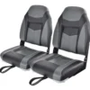 2er Set Hochlehner Bootssitz mit 10 cm Dicker Schwammpolsterung Klappbar Schwarz