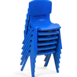 6er Set Kinderstühle Stapelbare Klassenraumstühle für Kinder zum Lernen Blau
