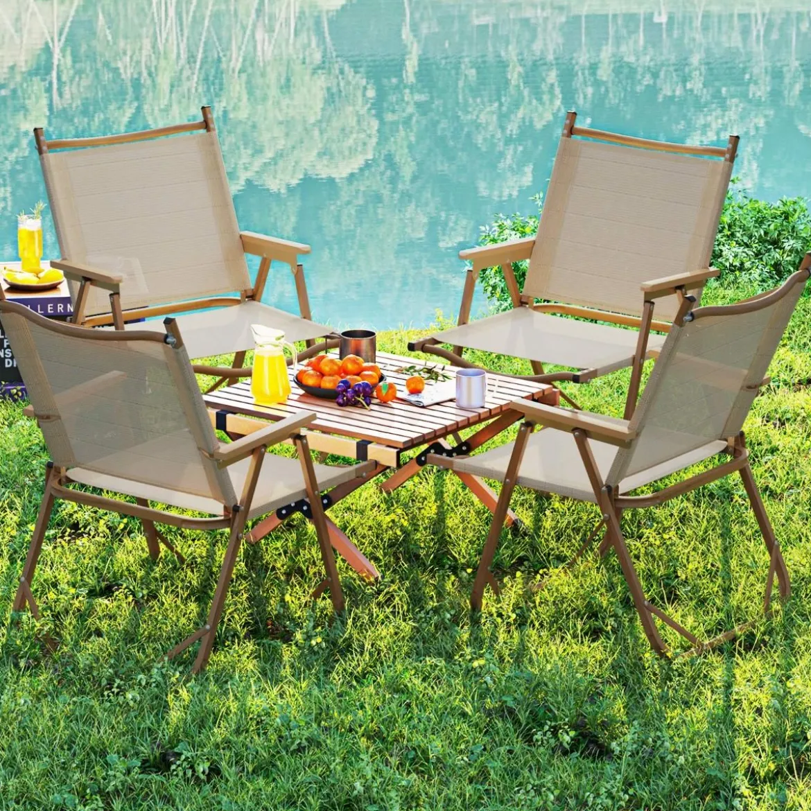 2er Set Klappbare Campingstühle mit Aluminiumrahmen Klappstühle Ultraleichte Klappstühle