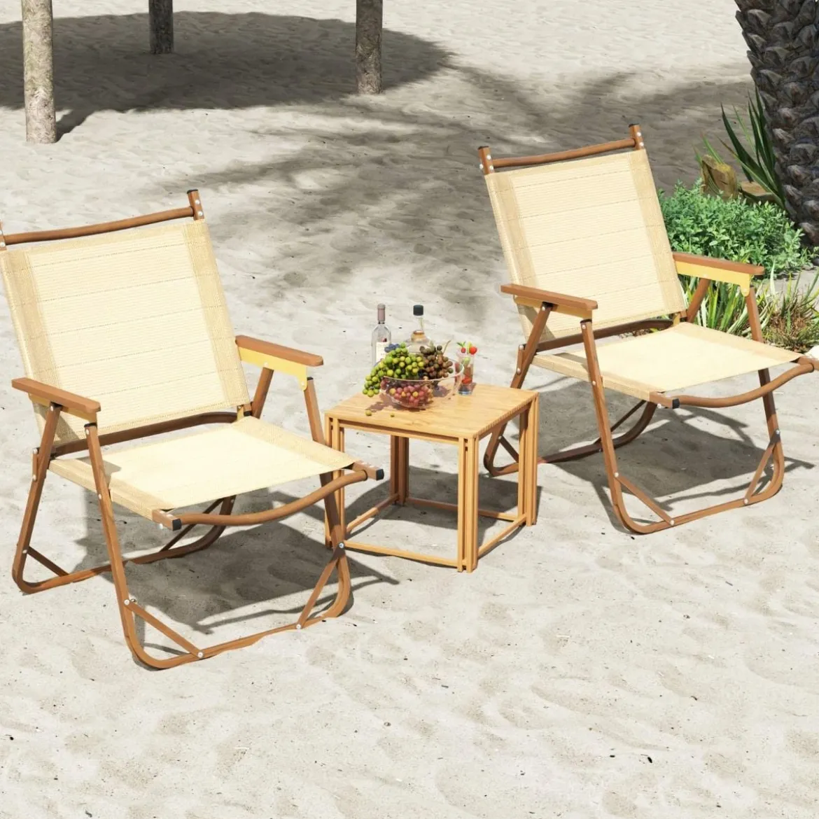 2er Set Klappbare Campingstühle mit Aluminiumrahmen Klappstühle Ultraleichte Klappstühle