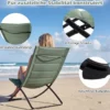 2er Set Klappbare Strandstühle mit Gepolsterten Rückenlehnen & Sitzen Faltbare Campingstühle Grün